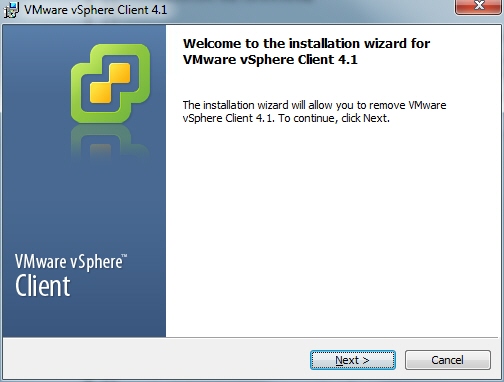 This screenshot shows the screenshot that displays during vSphere Client download.