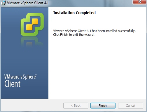 This screenshot shows the screen that displays when the installation is complete.