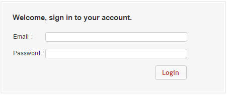 This screenshot shows the login page.