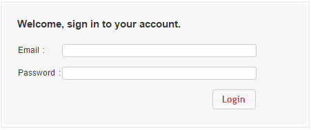 This screenshot shows the Login page to enter your email and password.