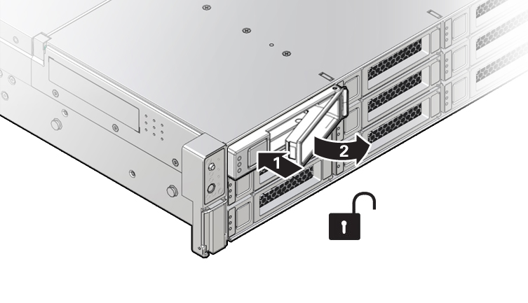 image:图中显示了存储驱动器释放按钮和锁扣的位置。