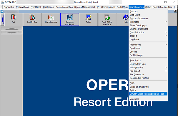 OHDR Diagnosis and Repair Tool menu and toolbar button