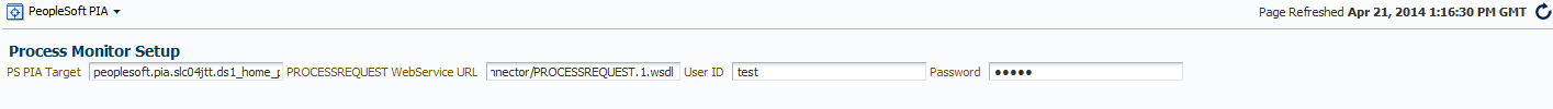 Process Monitor Setup page