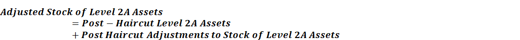 This illustration shows the formula to calculate the Adjusted Stock of Level 2A Assets.