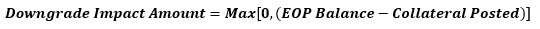 This illustration shows the formula for calculating the downgrade impact amount.