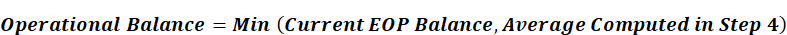 This illustration shows the formula to calculate the Operational Balance.