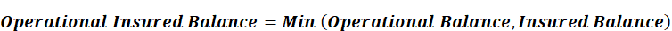 This illustration shows the formula to calculate the Operational Insured Balance.