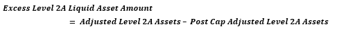 This illustration shows the formula to calculate the excess Level 2A liquid asset amount.