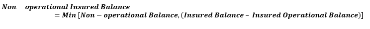 This illustration shows the formula to calculate the non-operational insured balance.