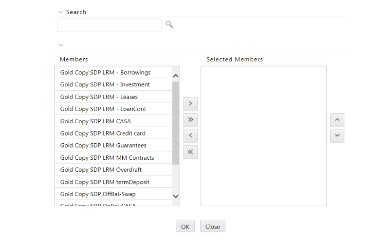 Description of the Contractual Cash Flow Selection browser follows This illustration shows the Contractual Cash Flow Selection browser.