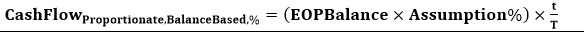 This illustration shows the formula for EOP Balance Based Assumptions.