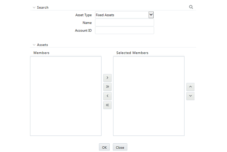 Description of the Add Assets window follows This illustration shows the Add Assets window.
