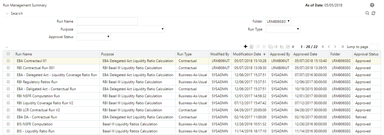 Description of the Run Management Summary window follows This illustration shows the Run Management Summary window. Description of the Run Management Summary window follows This illustration shows the Run Management Summary window.