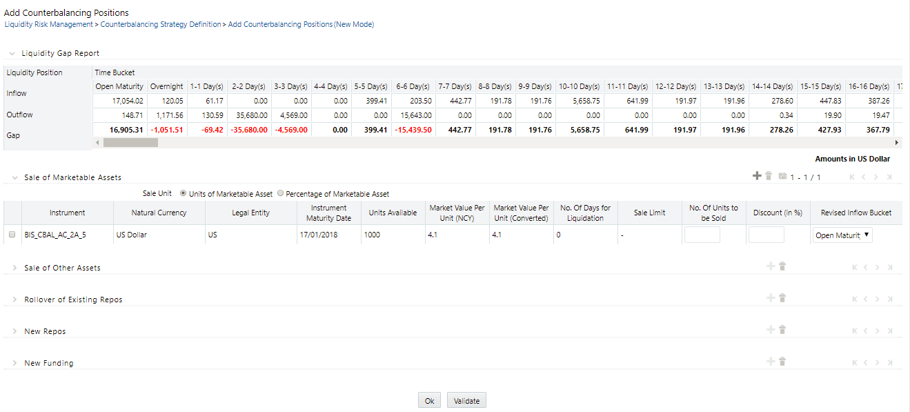Description of the Counterbalancing Positions - Add page follows This illustration shows the Counterbalancing Positions - Add page. 