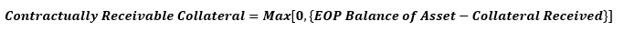 This illustration shows the formula to calculate the contractually receivable collateral.