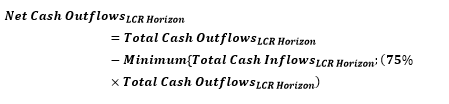 This illustration shows the formula to calculate the net cash outflow.