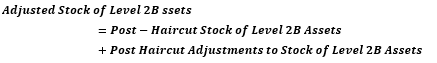 This illustration shows the formula for calculating adjusted stock of Level 2B assets. This illustration shows the formula for calculating adjusted stock of Level 2B assets.