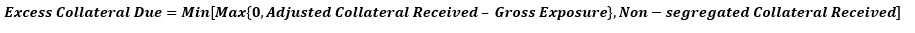 This illustration shows the formula for calculating the excess collateral due. This illustration shows the formula for calculating the excess collateral due.