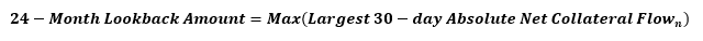 This illustration shows the formula for calculation of the 24-month look-back amount. This illustration shows the formula for calculation of the 24-month look-back amount.