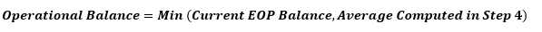 This illustration shows the formula for calculation of the operational balance.
