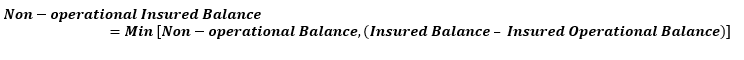 This illustration shows the formula for calculation of the non-operational insured balance. This illustration shows the formula for calculation of the non-operational insured balance.