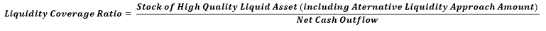 This illustration shows the formula for calculation of the LCR. This illustration shows the formula for calculation of the LCR.