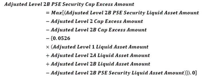 Title: Adjusted Level 2B PSE Security Cap Excess Amount - Description: This is the formula to calculate the Adjusted Level 2B PSE Security Cap Excess Amount.