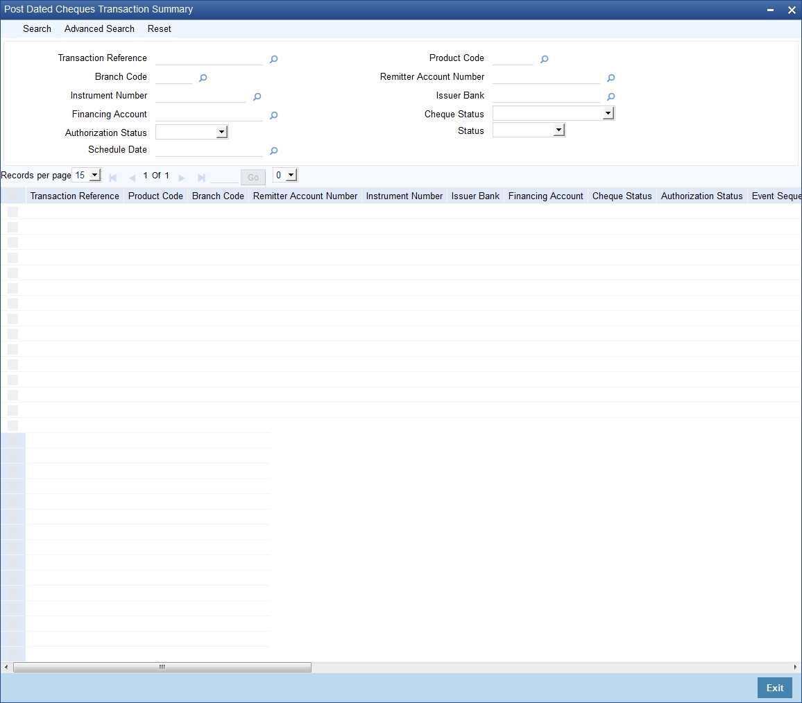 15. Processing Post Dated Cheques