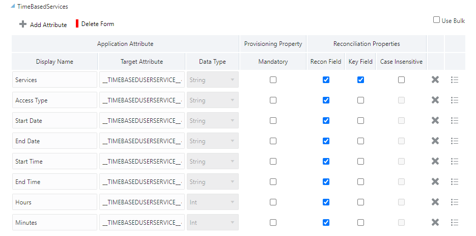ARCON特権アクセス管理TimeBasedServiceのデフォルトの属性マッピング ARCON特権アクセス管理TimeBasedServiceのデフォルトの属性マッピング