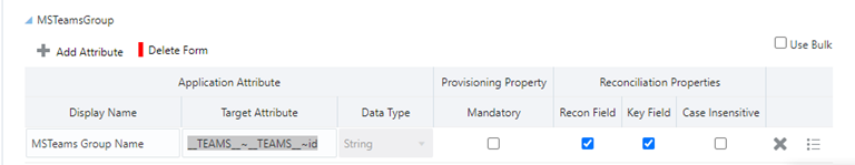 MS Teams MSTeamsGroupのデフォルトの属性マッピング MS Teams MSTeamsGroupのデフォルトの属性マッピング