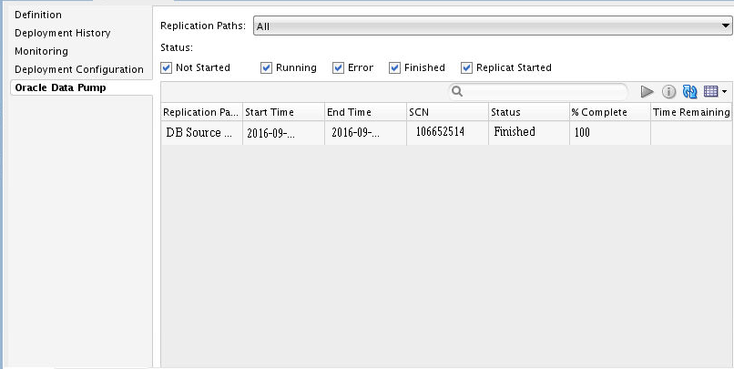 「Oracle Data Pump」ウィンドウ