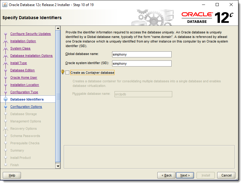 Аис id. Oracle database 12c. База данных 1.12.1. Oracle функции. Specify database identifier.