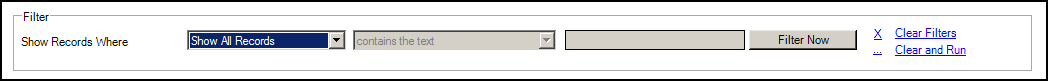 This figure shows an image of the Filter section available in table view.