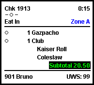 This figure shows an illustration of the standard DOM with order type and zone identifier chit layout.