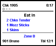 This figure shows an illustration of the chit with order type and zone identifier layout.