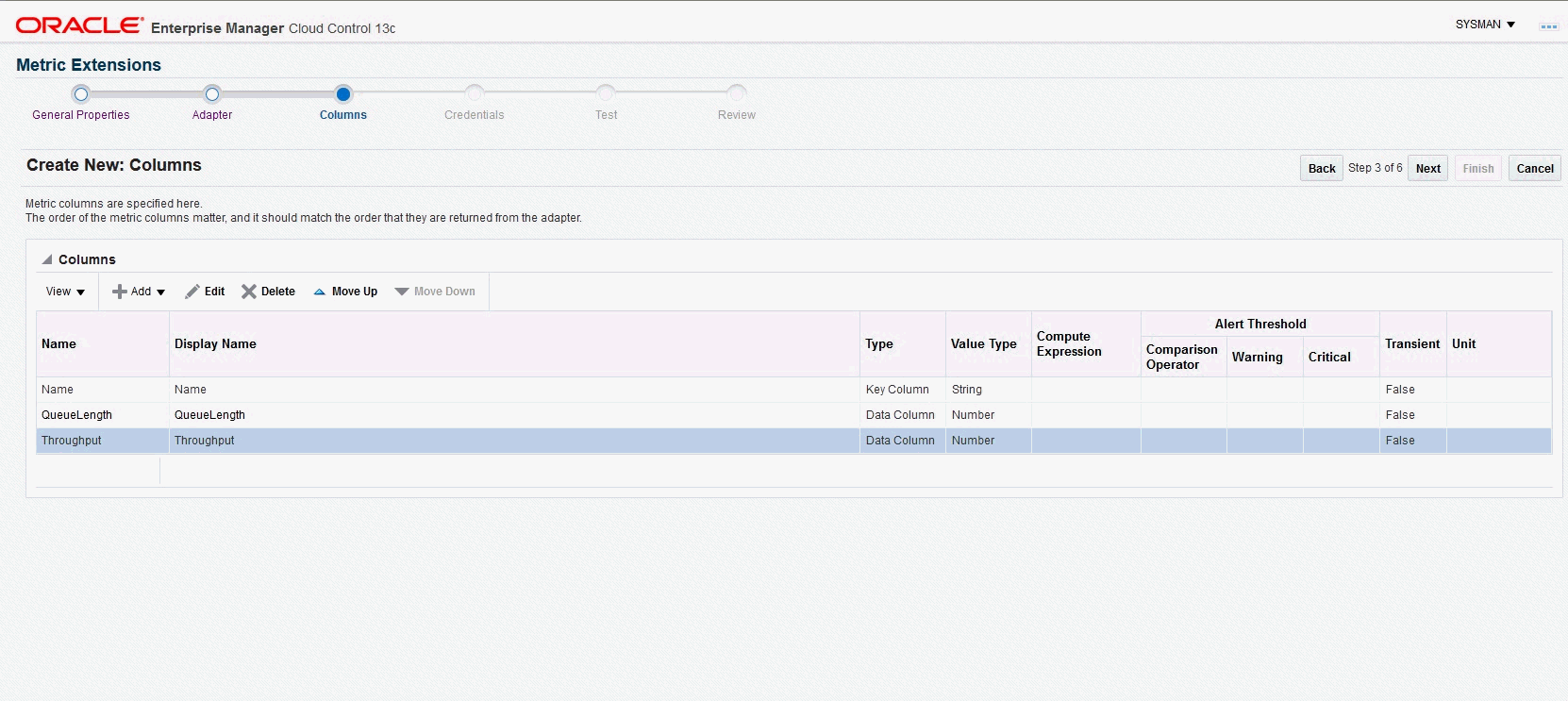 画像は、列の指定示しています。