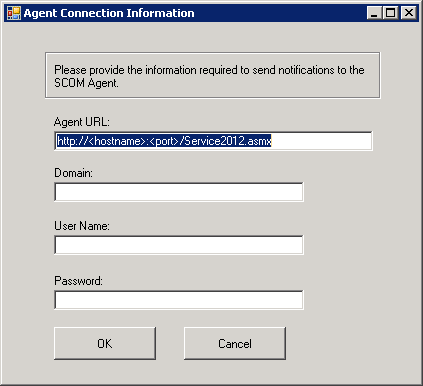 「Agent Connection Information」ウィンドウ 「Agent Connection Information」ウィンドウ