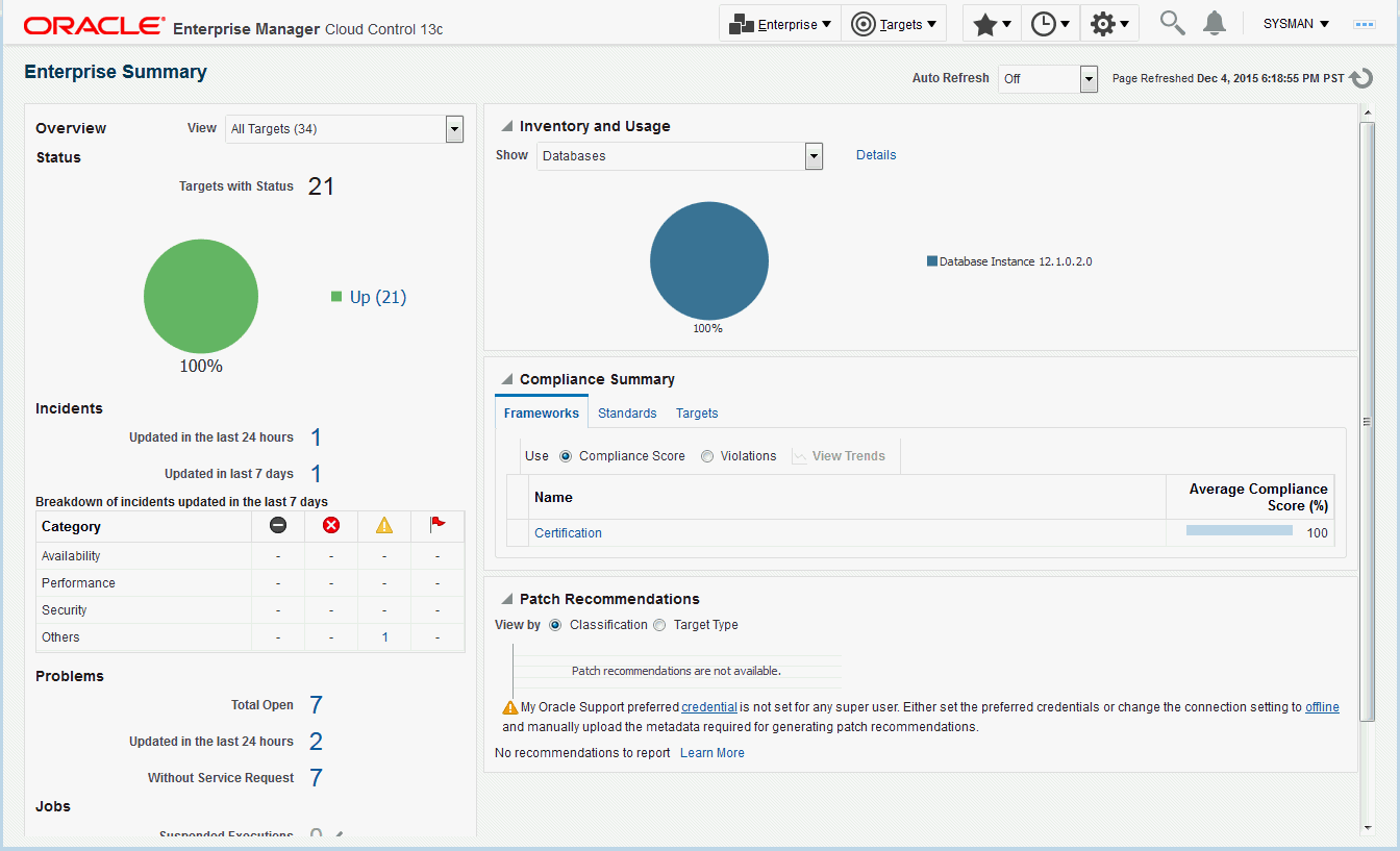 Enterprise Managerコンソール Enterprise Managerコンソール