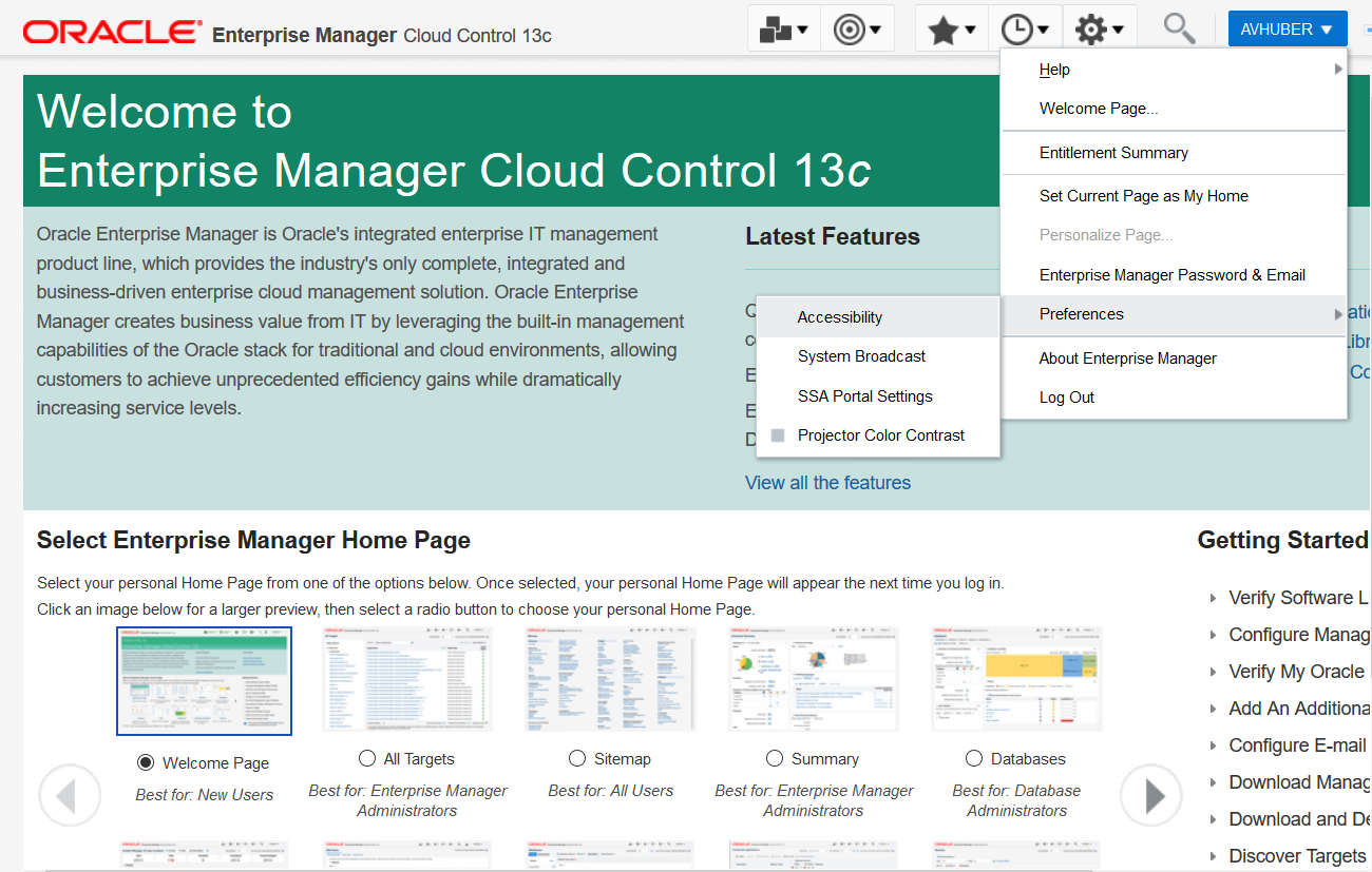Enterprise Manager Cloud Controlコンソール Enterprise Manager Cloud Controlコンソール