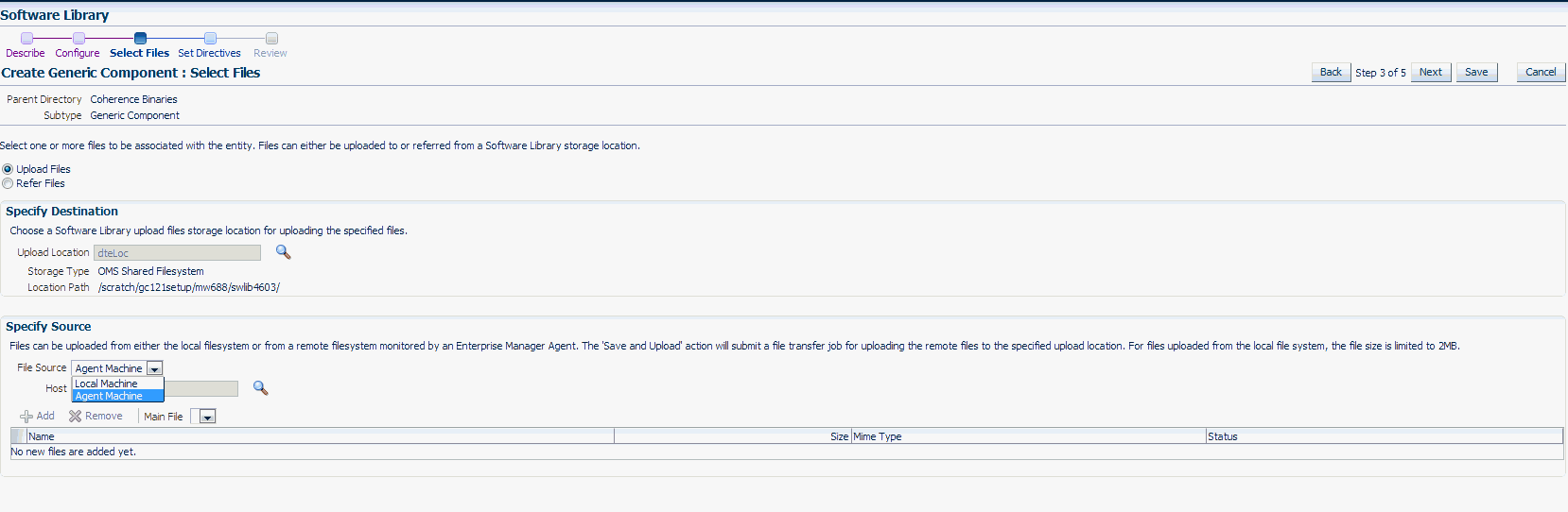 「ファイルの選択」ページ 「ファイルの選択」ページ
