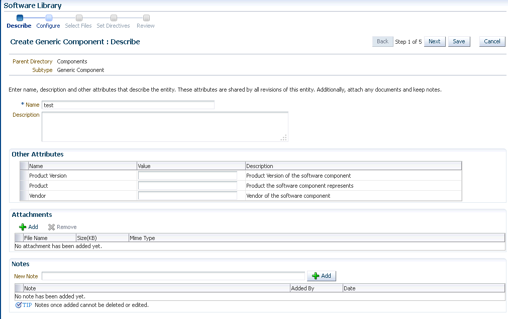 「汎用コンポーネントの作成: 説明」ページ 「汎用コンポーネントの作成: 説明」ページ
