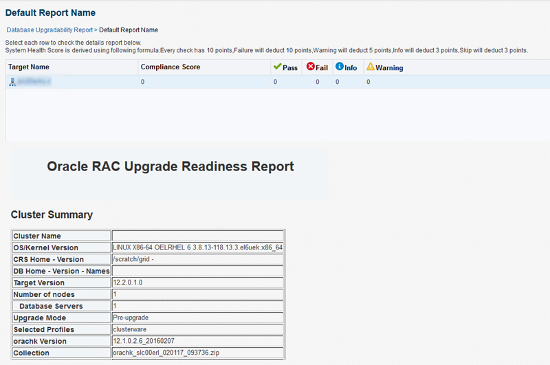 データベース・アップグレード可能性レポート データベース・アップグレード可能性レポート