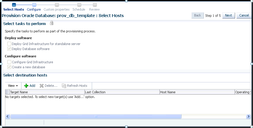 データベースのプロビジョニング データベースのプロビジョニング