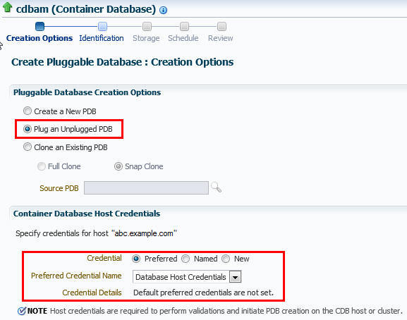 「作成オプション」ページ 「作成オプション」ページ