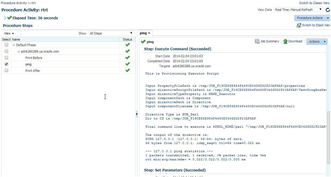 プロシージャ・アクティビティ — II プロシージャ・アクティビティ — II