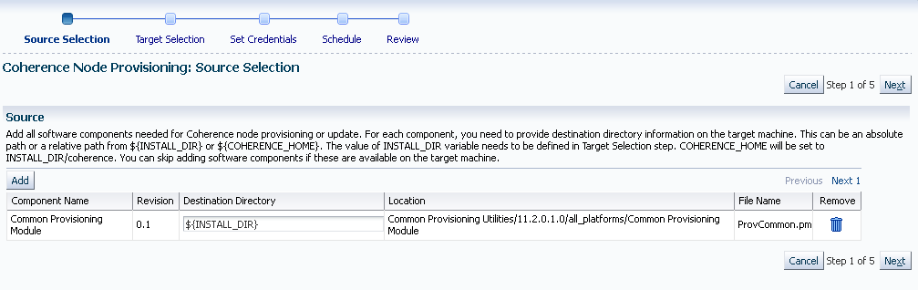 「ソース選択」ページ 「ソース選択」ページ