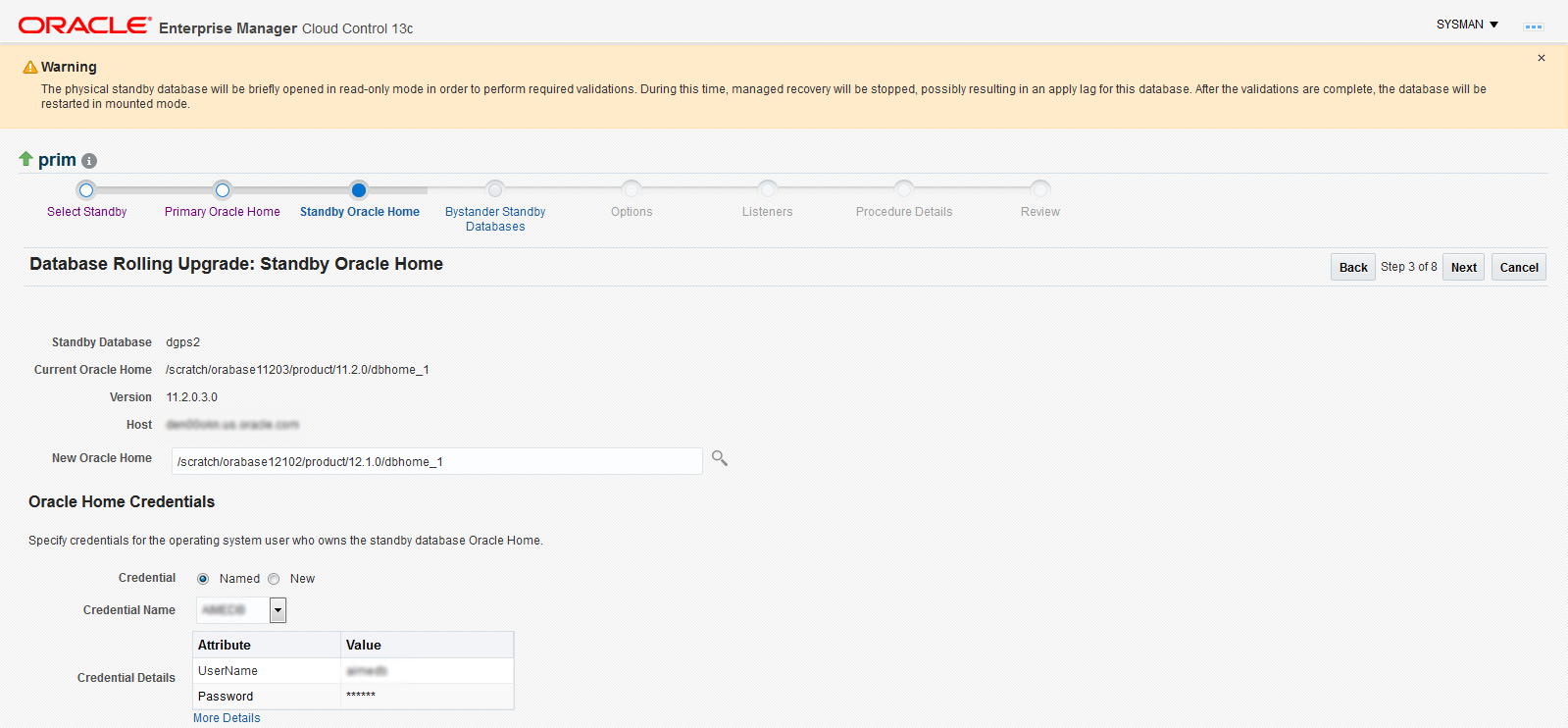 スタンバイOracleホーム スタンバイOracleホーム