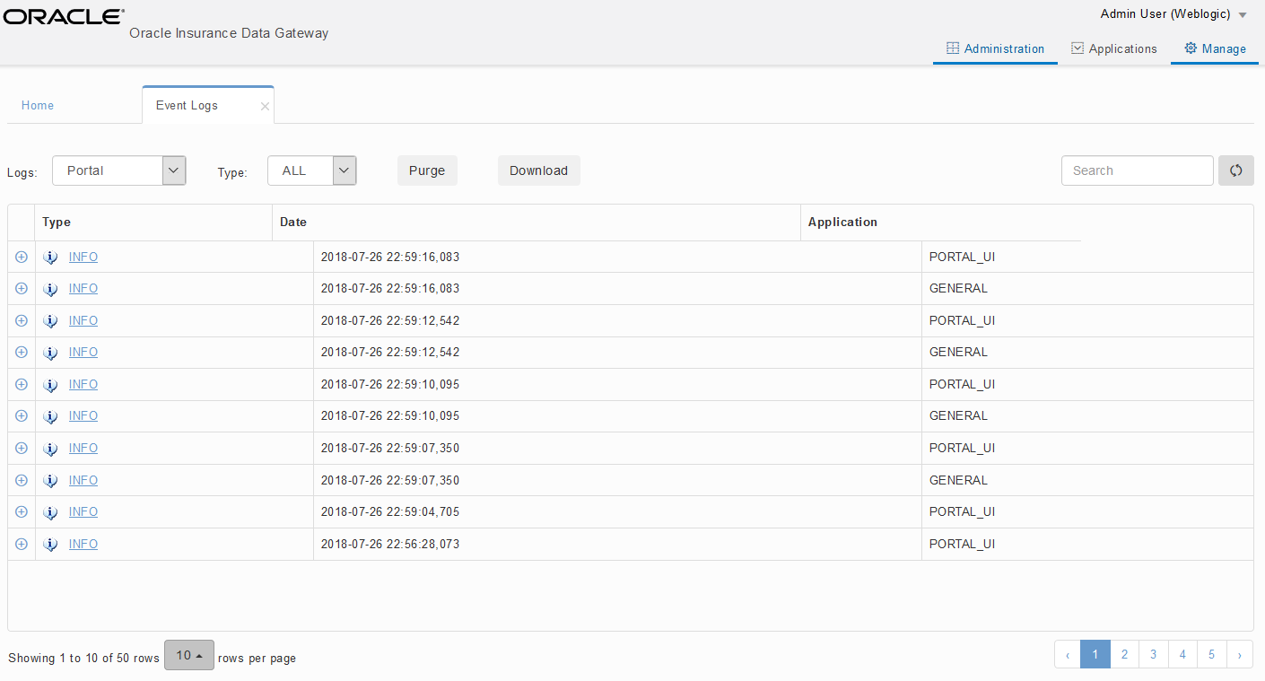 Image represents event logs.