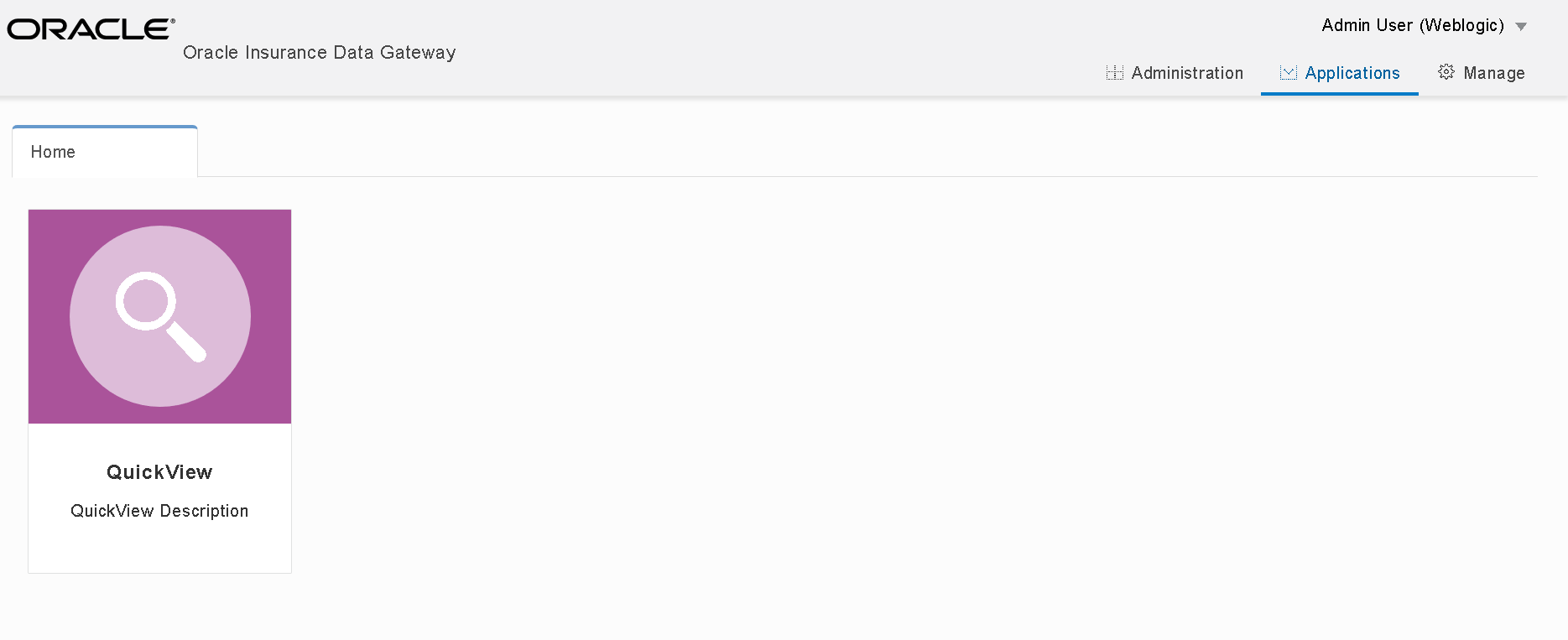 Image represents Application tab in OIDG portal.