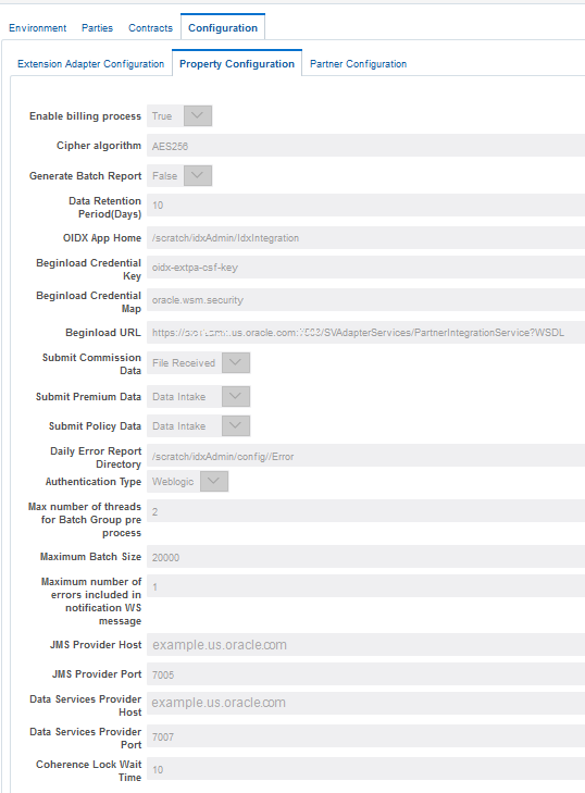 Image represents property configuration tab.